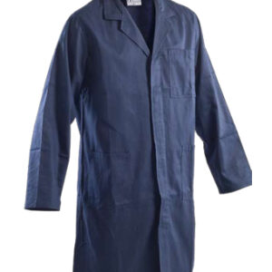 blue long coat work wear